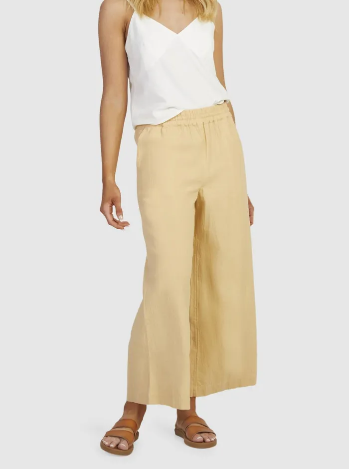 Pants and Jeans Women Roxy Lekeitio Bay Beach Trousers Beige