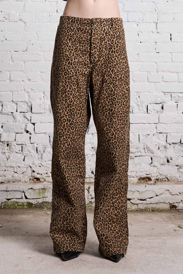 Pants and Shorts Women R13 Wide Leg Utility Pant 8211 Leopard