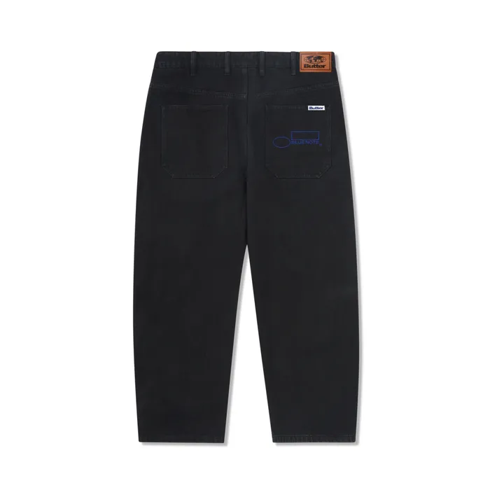 Pants Men Butter Goods Blue Note Pleated Denim Jeans Washed Black Pants Men Butter Goods Blue Note Pleated Denim Jeans Washed Black