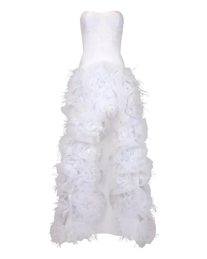 Patbo Dresses and Jumpsuits HandEmbroidered Strapless Gown White 8211 Women Patbo Dresses and Jumpsuits HandEmbroidered Strapless Gown White 8211 Women