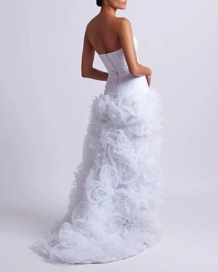 Patbo Dresses and Jumpsuits HandEmbroidered Strapless Gown White 8211 Women Patbo Dresses and Jumpsuits HandEmbroidered Strapless Gown White 8211 Women