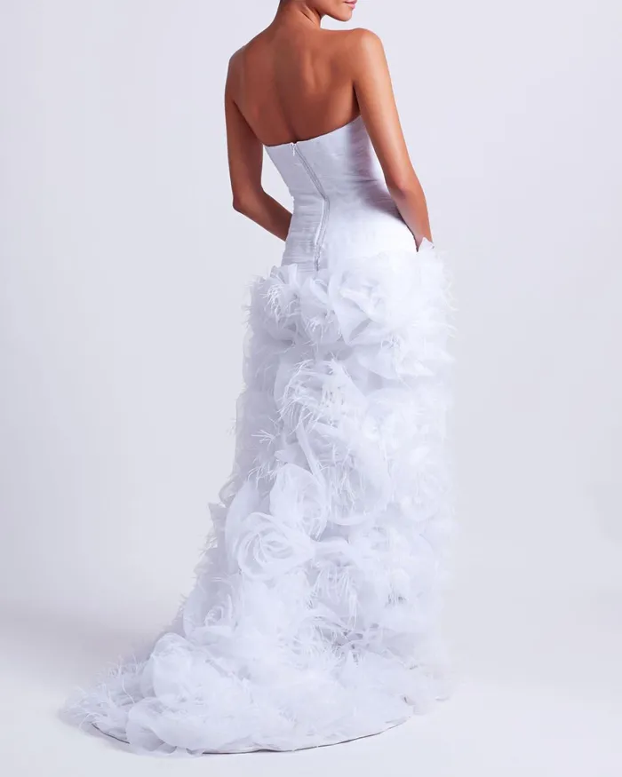 Patbo Dresses and Jumpsuits HandEmbroidered Strapless Gown White 8211 Women Patbo Dresses and Jumpsuits HandEmbroidered Strapless Gown White 8211 Women