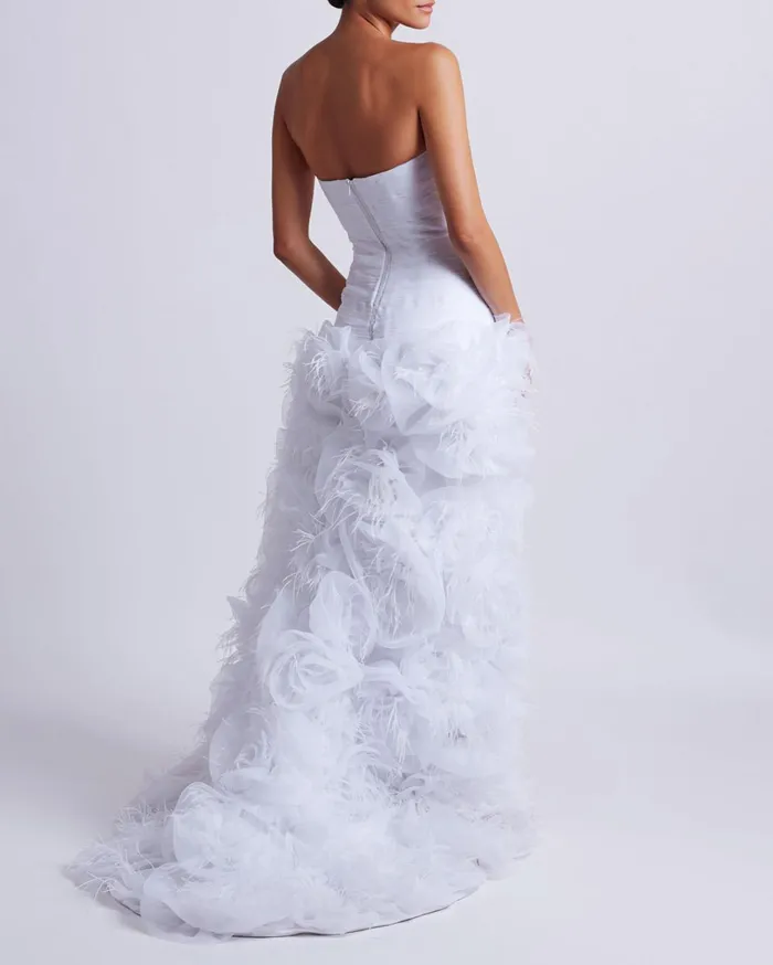 Patbo Dresses and Jumpsuits HandEmbroidered Strapless Gown White 8211 Women Patbo Dresses and Jumpsuits HandEmbroidered Strapless Gown White 8211 Women