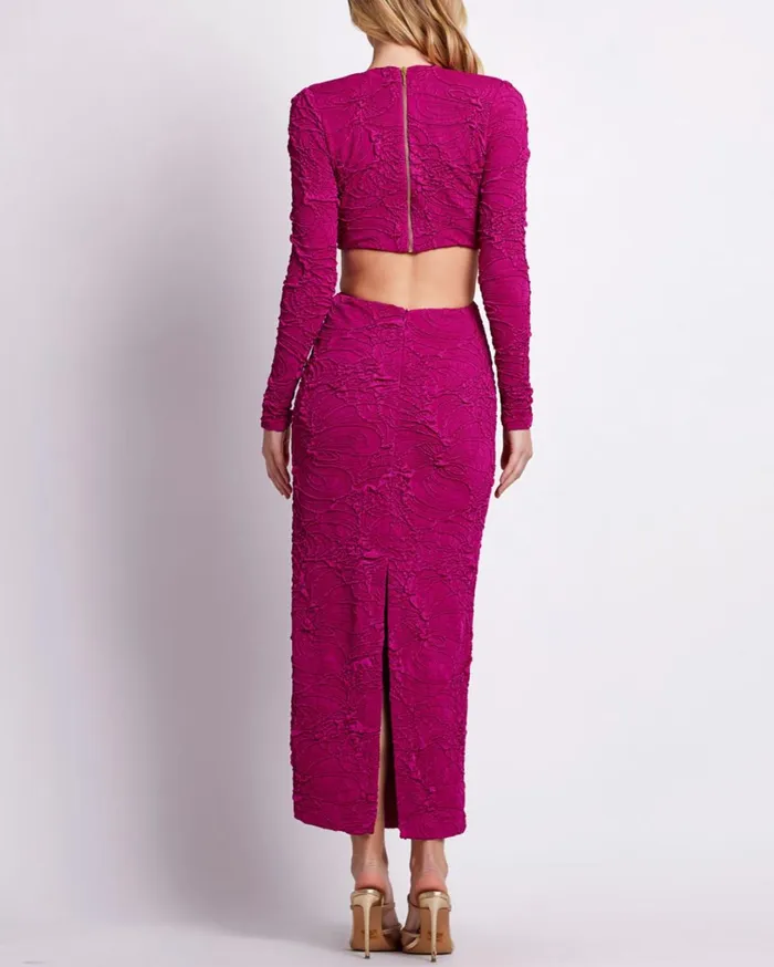 Patbo Dresses and Jumpsuits Jacquard CutOut Maxi Dress Raspberry 8211 Women