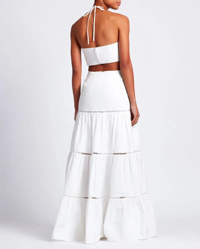 Patbo Dresses and Jumpsuits Lasercut Cotton Poplin Maxi Dress White 8211 Women