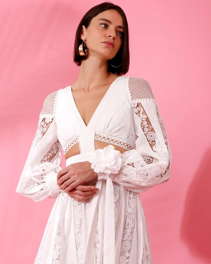 Patbo Dresses and Jumpsuits Long Cut Out Dress Off White 8211 Women