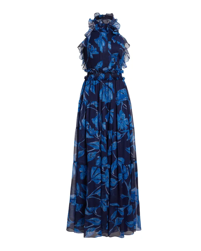 Patbo Dresses and Jumpsuits Nightflower Open Back Maxi Dress Indigo 8211 Women