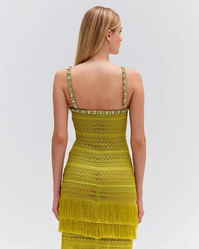 Patbo Dresses and Jumpsuits Woven Fringe Maxi Dress Absinthe 8211 Women