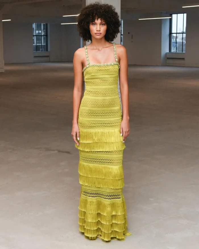 Patbo Dresses and Jumpsuits Woven Fringe Maxi Dress Absinthe 8211 Women