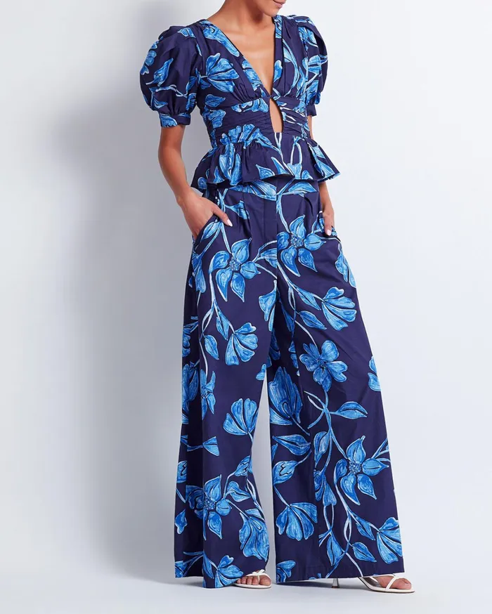 Patbo Matching Sets Nightflower Wide Leg Pant Indigo 8211 Women