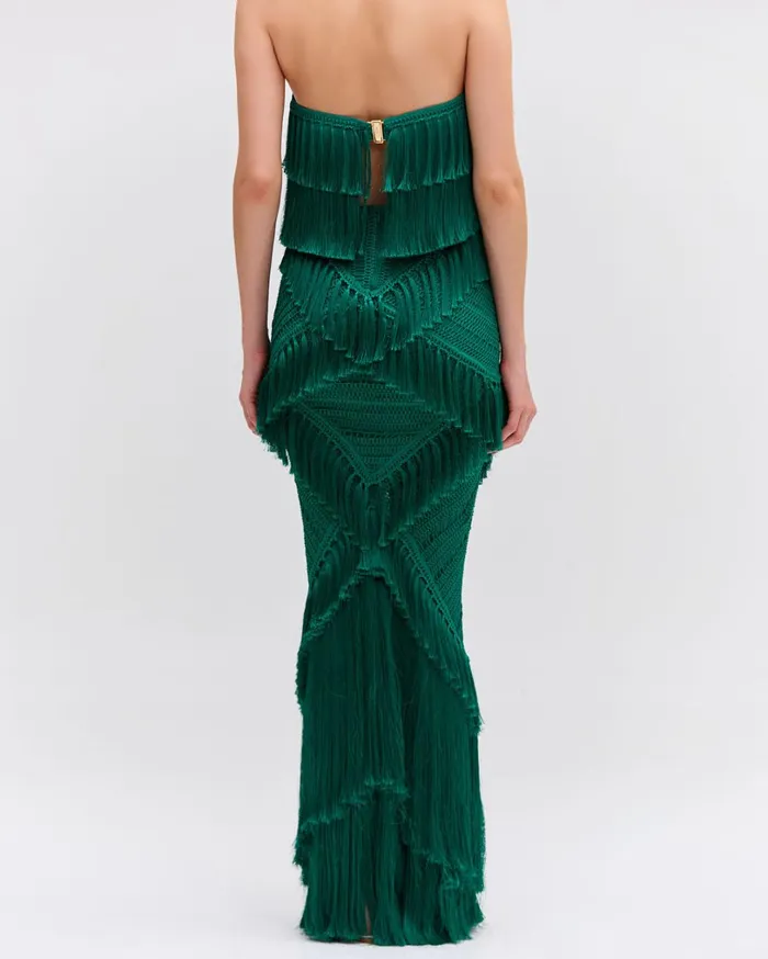 Patbo Matching Sets Woven Fringe Trim Maxi Skirt Jade 8211 Women