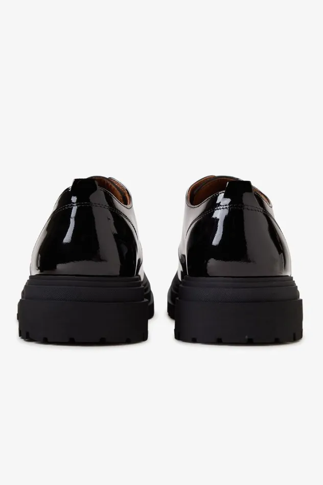 Patent Leather Derby Black Women Fred Perry Shoes