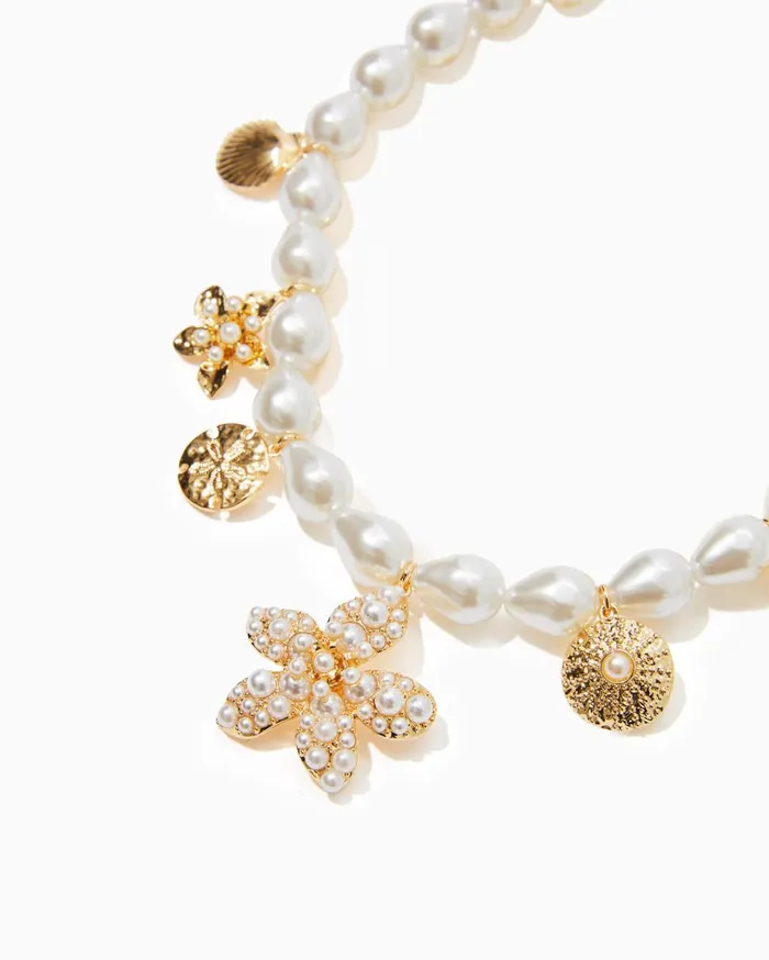 Pearl Perfect Charm Necklace Gold Metallic Women Lilly Pulitzer Jewelry Pearl Perfect Charm Necklace Gold Metallic Women Lilly Pulitzer Jewelry