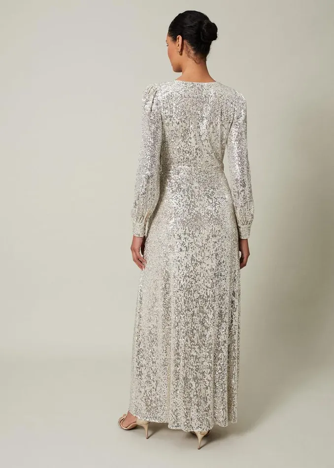 Phase Eight Dresses Women Amily Sequin Maxi Dress Silver