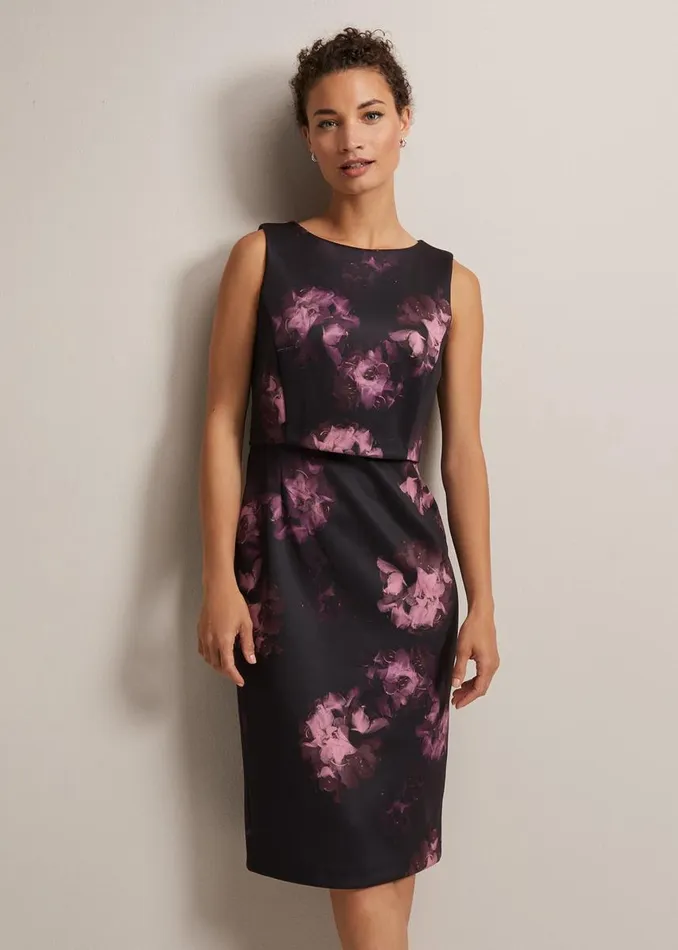 Phase Eight Dresses Women Arianne Abstract Floral Scuba Dress Multicoloured