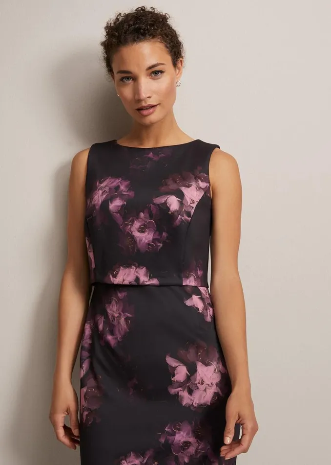 Phase Eight Dresses Women Arianne Abstract Floral Scuba Dress Multicoloured