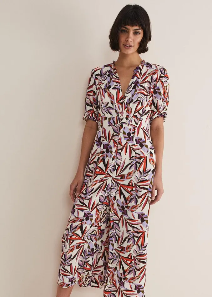 Phase Eight Dresses Women Astrid Leaf Print Cropped Wide Leg Jumpsuit Ivorymulti Phase Eight Dresses Women Astrid Leaf Print Cropped Wide Leg Jumpsuit Ivorymulti