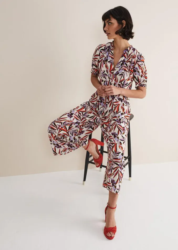 Phase Eight Dresses Women Astrid Leaf Print Cropped Wide Leg Jumpsuit Ivorymulti Phase Eight Dresses Women Astrid Leaf Print Cropped Wide Leg Jumpsuit Ivorymulti