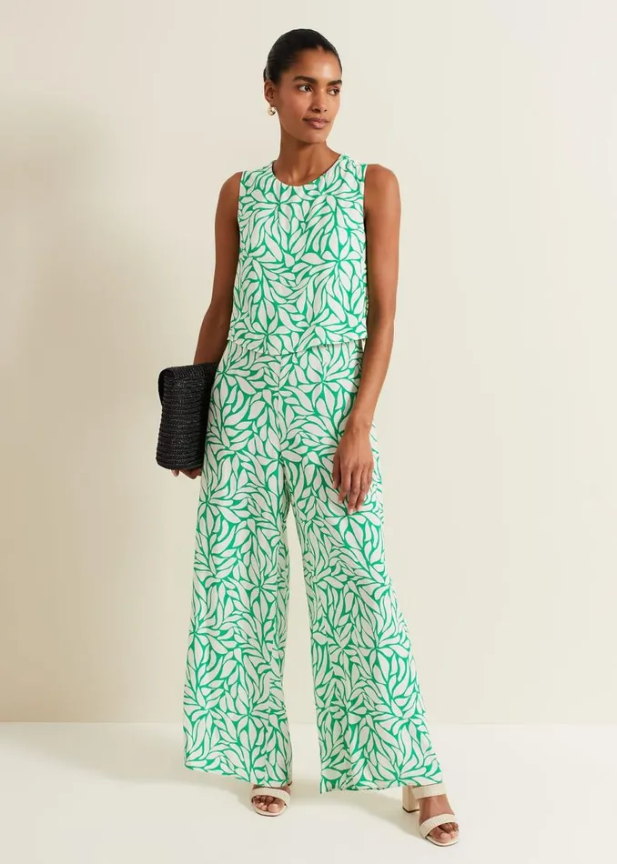 Phase Eight Dresses Women Aubrey Geo Jumpsuit Green