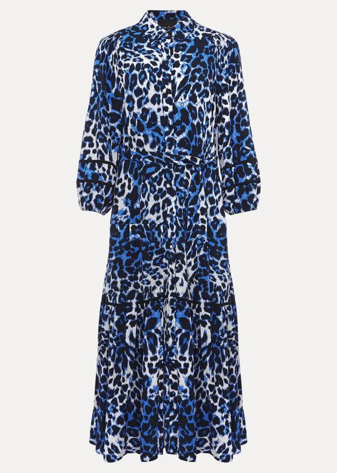 Phase Eight Dresses Women Ava Leopard Midaxi Dress Blueivory