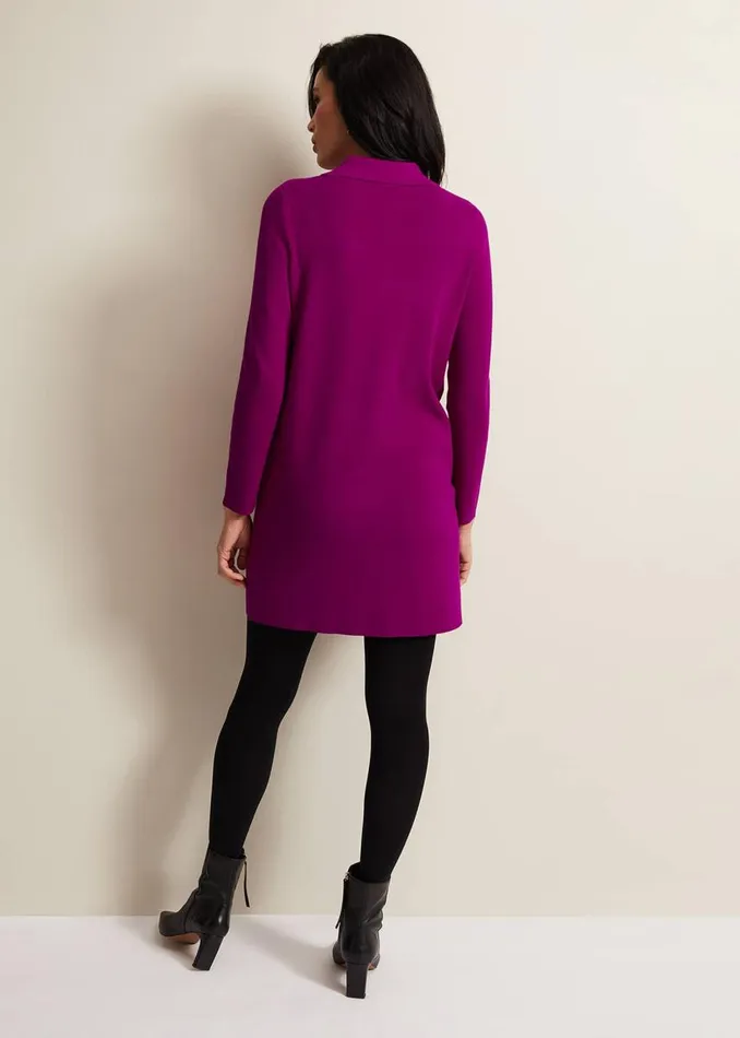 Phase Eight Dresses Women Azealia Fine Knit Collared Tunic Dress Purple