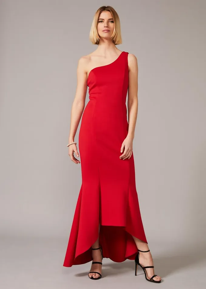 Phase Eight Dresses Women Dahlia One Shouldered Scuba Dress Scarlet