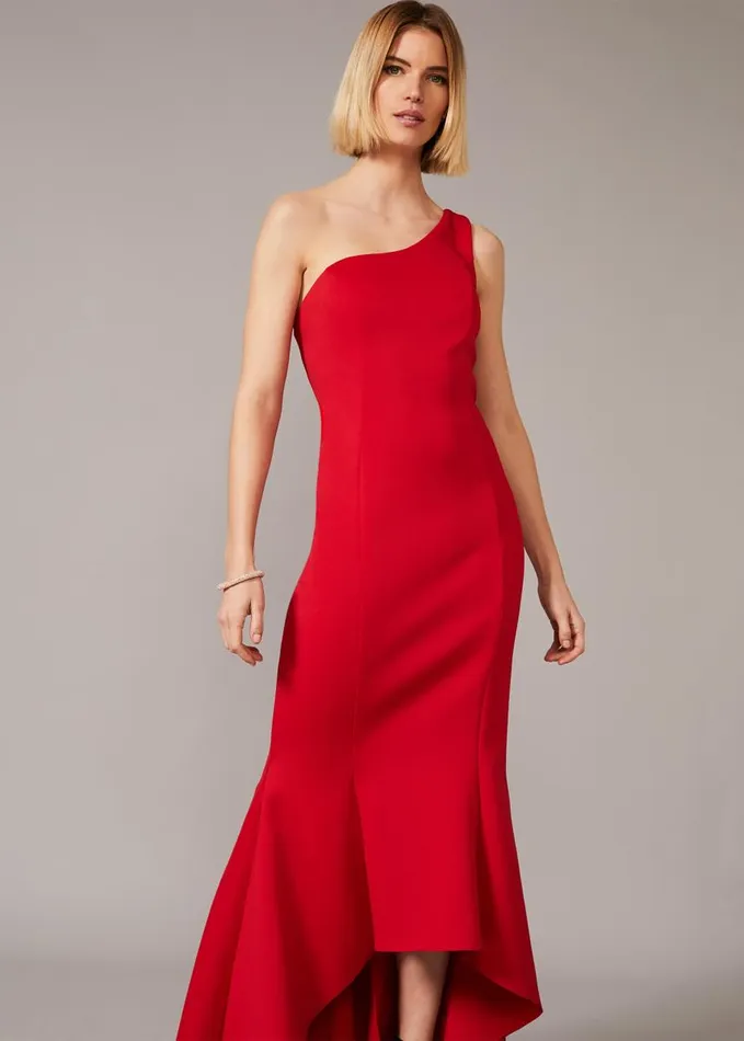 Phase Eight Dresses Women Dahlia One Shouldered Scuba Dress Scarlet