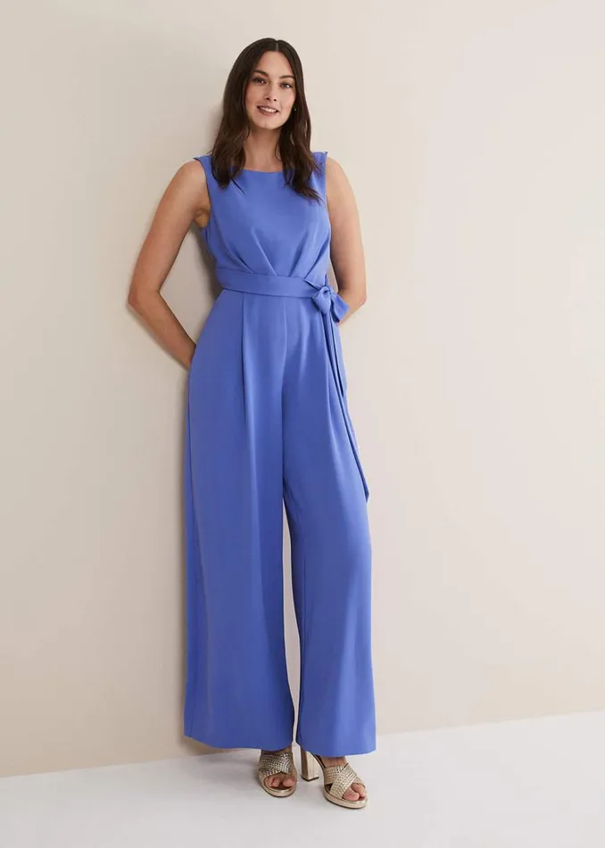 Phase Eight Dresses Women Elaina Blue Wide Leg Jumpsuit Foxglove Blue