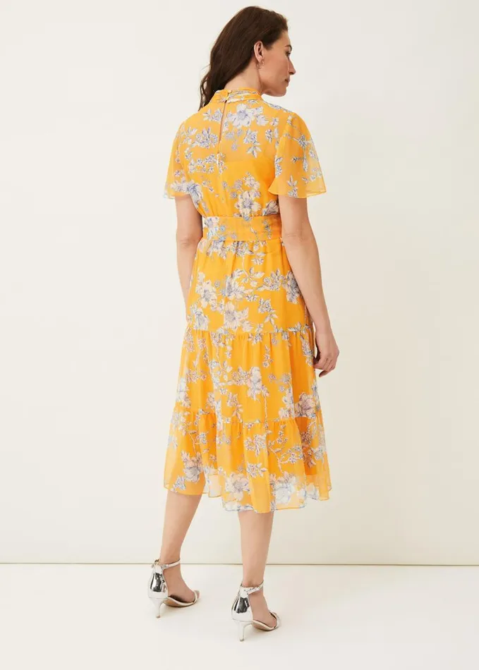 Phase Eight Dresses Women Emmalyn Tiered Georgette Dress Canary