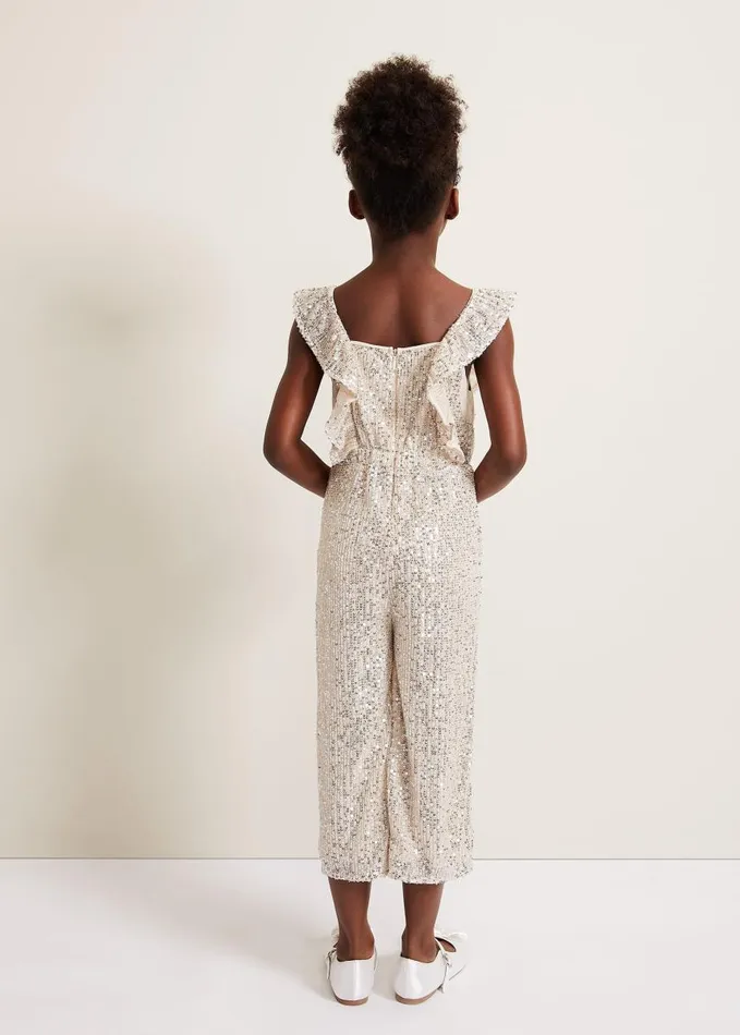 Phase Eight Dresses Women Evie Sequin Jumpsuit Silver