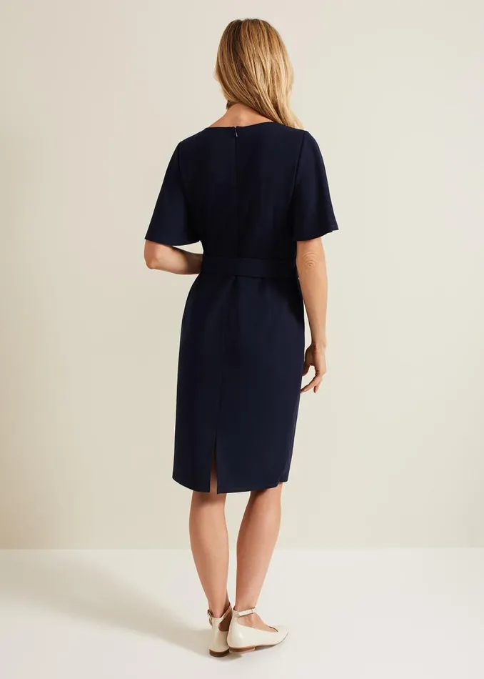 Phase Eight Dresses Women Fanella Belted Jersey Dress Navy