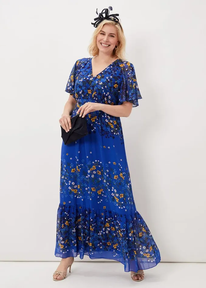 Phase Eight Dresses Women Georgie Tiered Maxi Dress Ceruleancanary