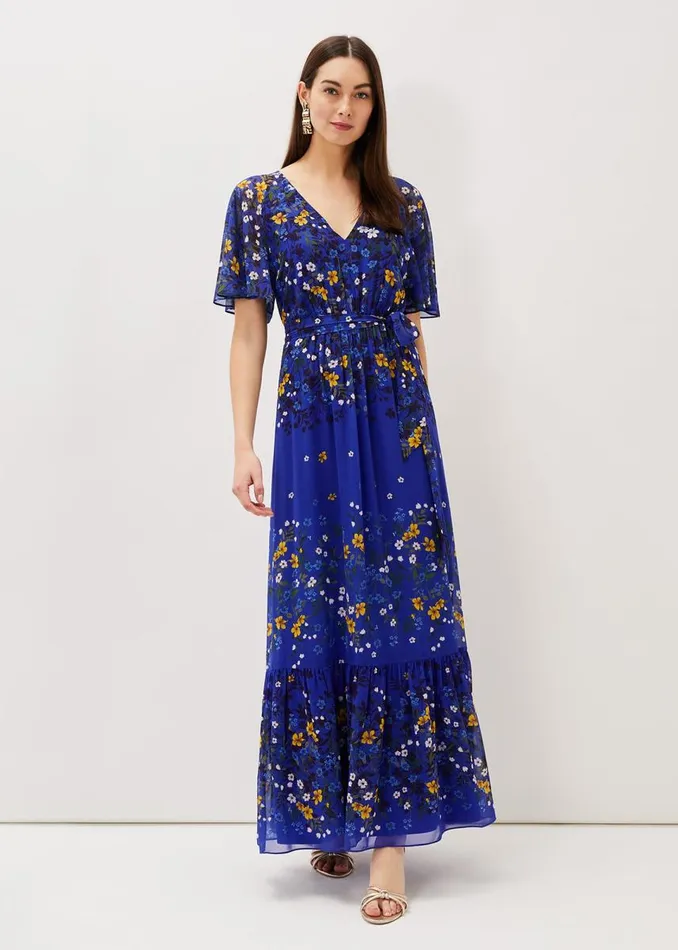 Phase Eight Dresses Women Georgie Tiered Maxi Dress Ceruleancanary