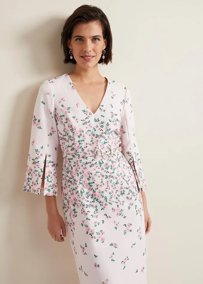 Phase Eight Dresses Women Giovanna Floral Belted Split Sleeve Dress Multicoloured Phase Eight Dresses Women Giovanna Floral Belted Split Sleeve Dress Multicoloured