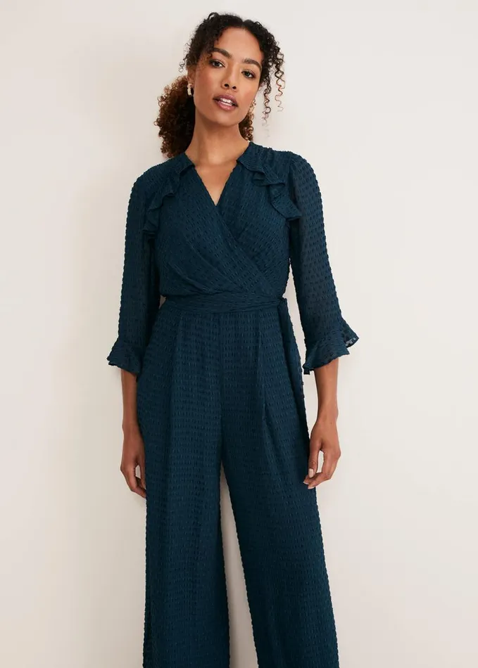 Phase Eight Dresses Women Hattie Wrap Wide Leg Jumpsuit Ocean