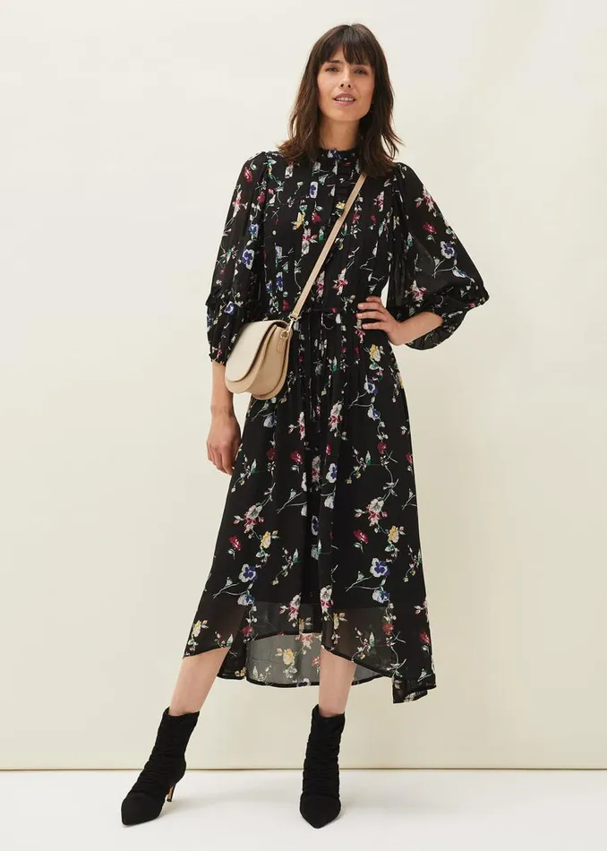 Phase Eight Dresses Women Imara Floral Print Midaxi Dress Blackmulti