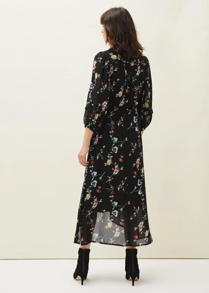 Phase Eight Dresses Women Imara Floral Print Midaxi Dress Blackmulti