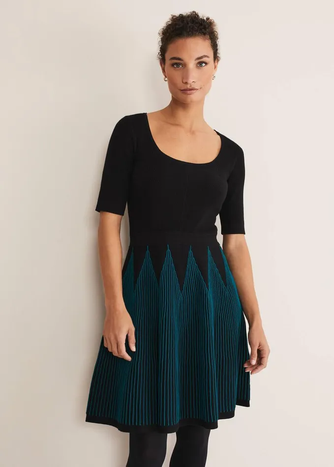 Phase Eight Dresses Women Isadora Knitted Mini Dress Blackmulti