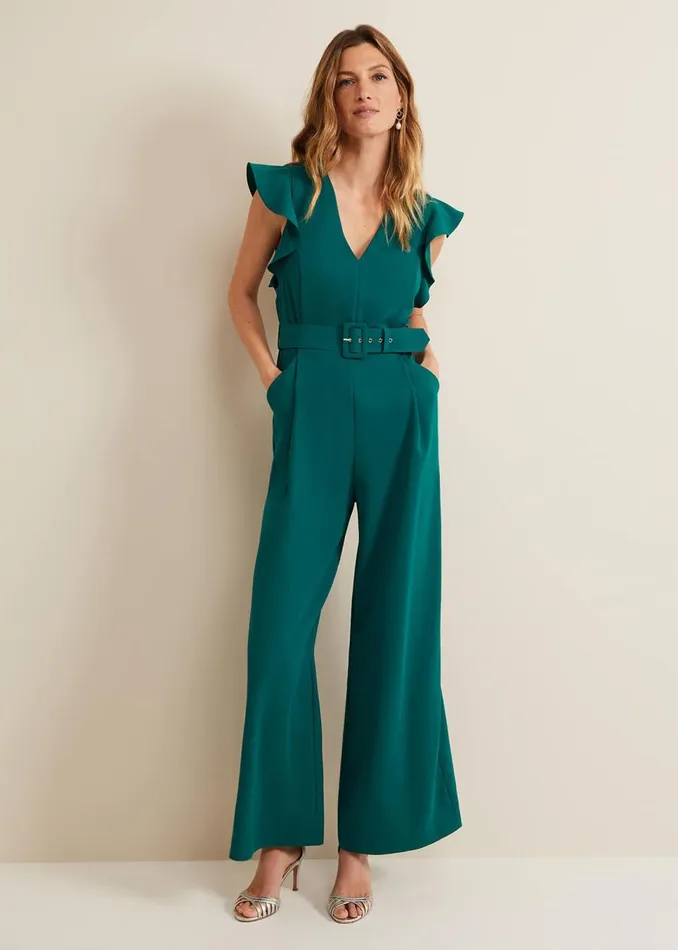 Phase Eight Dresses Women Kallie Belted Jumpsuit Green
