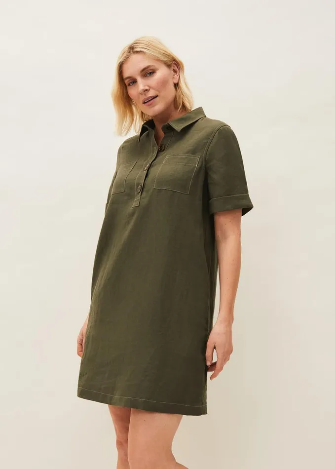 Phase Eight Dresses Women Kathy Linen Dress Khaki