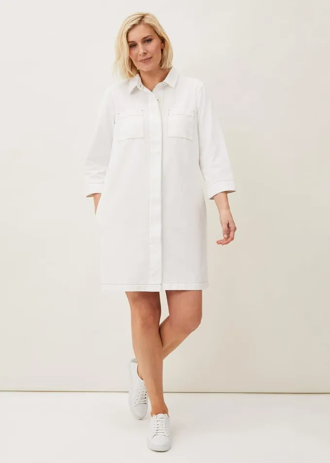 Phase Eight Dresses Women Katie Denim Dress Ecru