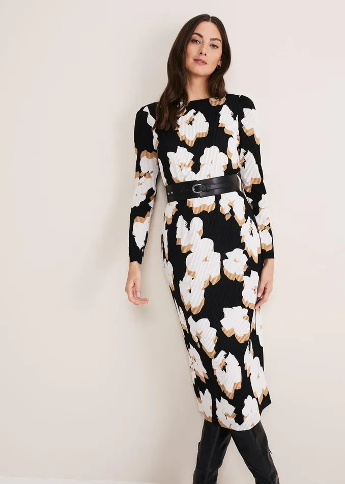 Phase Eight Dresses Women Kinzlee Printed Jersey Dress Blackivory