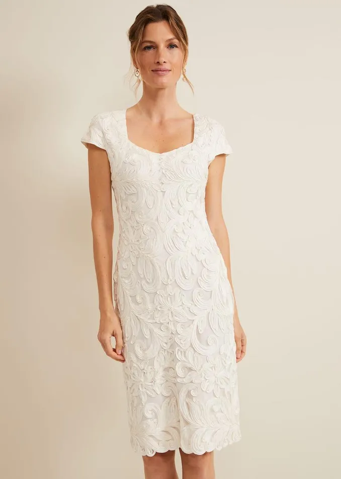 Phase Eight Dresses Women Layton Tapework Mini Dress Buttermilk