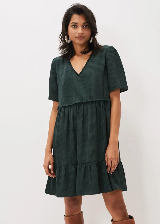 Phase Eight Dresses Women Likita Textured Swing Dress Green