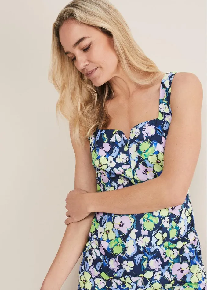 Phase Eight Dresses Women Loretta Printed Scuba Dress French Navy Multi