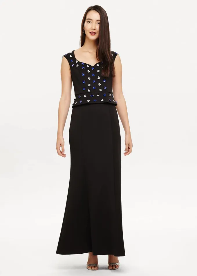 Phase Eight Dresses Women Louise Embellished Maxi Dress Black
