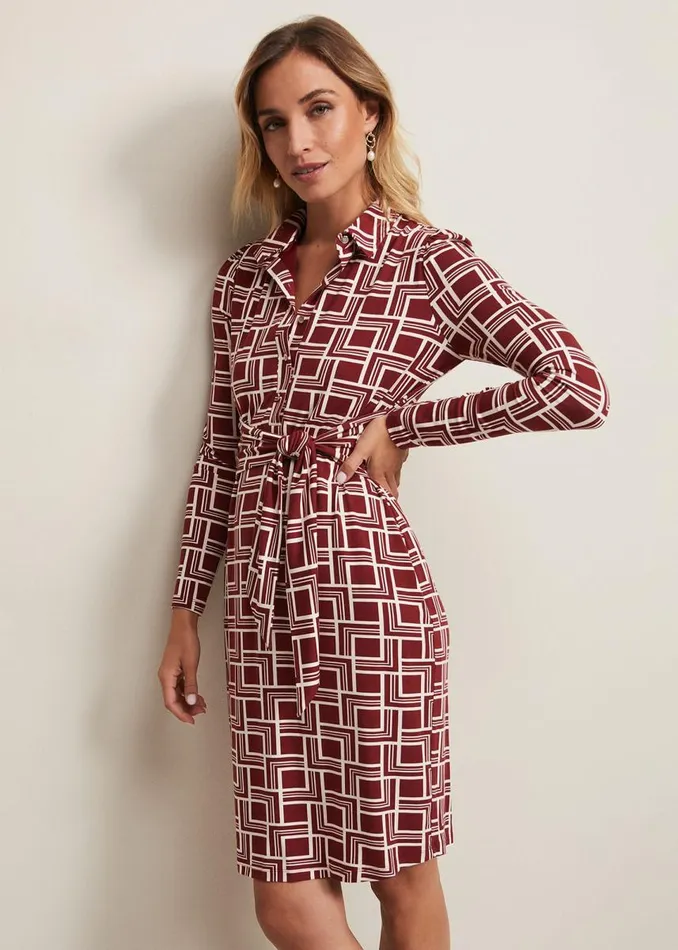 Phase Eight Dresses Women Montana Geo Shirt Shift Dress Multicoloured