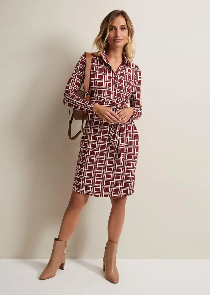 Phase Eight Dresses Women Montana Geo Shirt Shift Dress Multicoloured