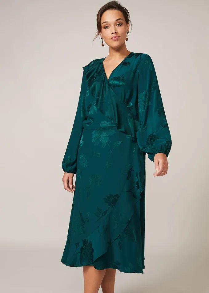 Phase Eight Dresses Women Natalya Jacquard Wrap Dress Jade