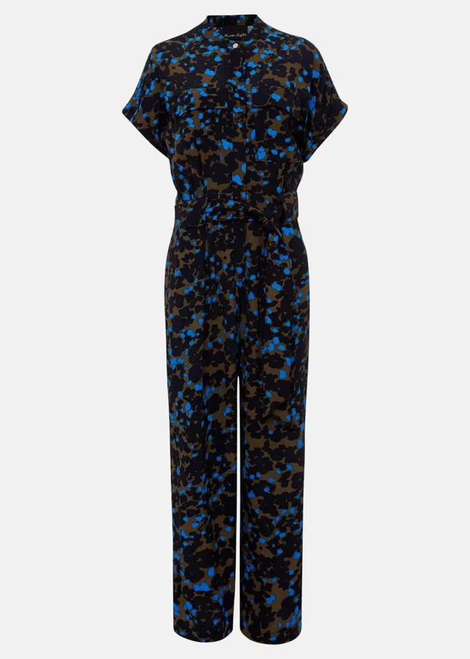 Phase Eight Dresses Women Nell Floral Wide Leg Jumpsuit Khakiblue